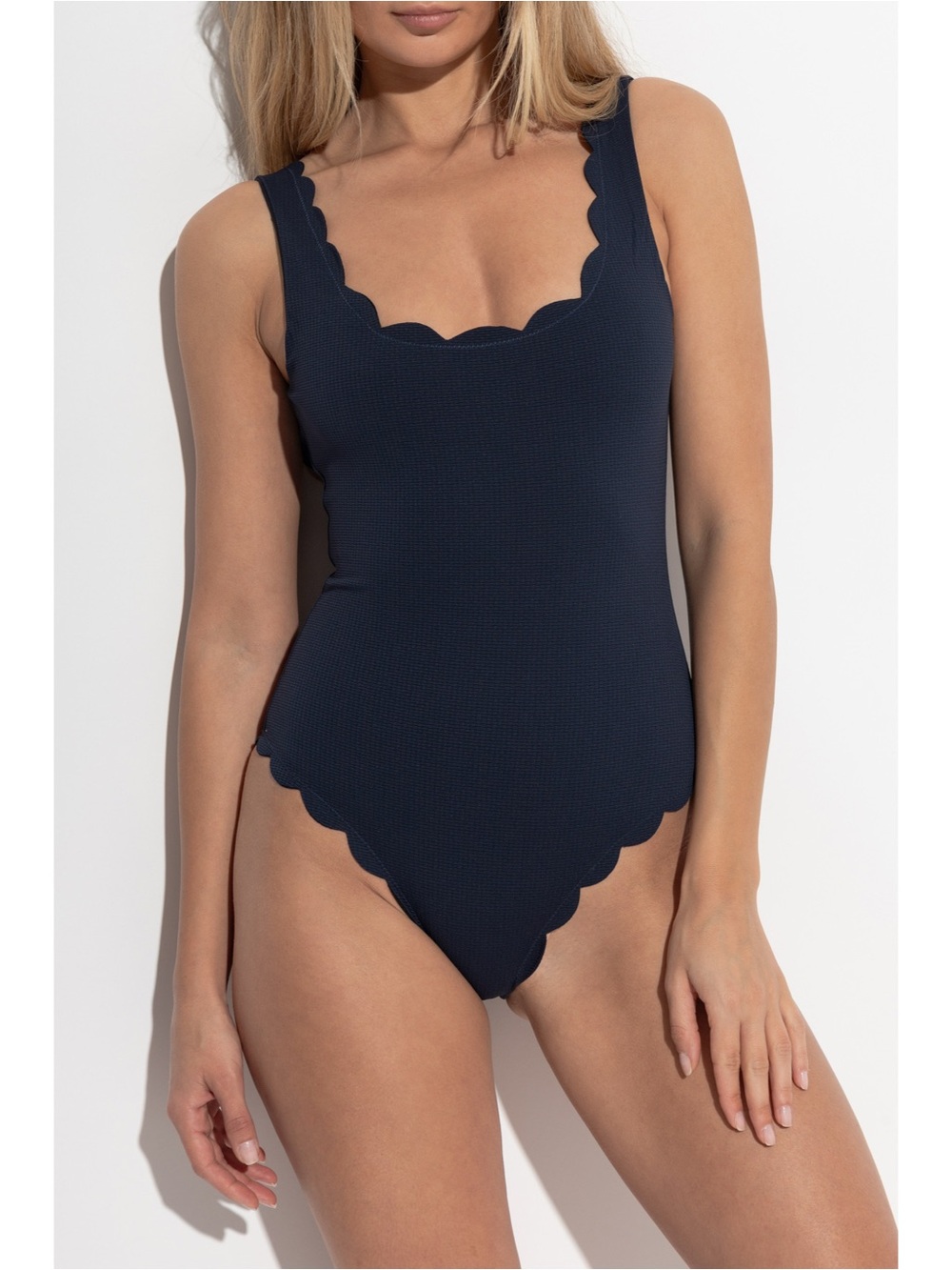 Marysia Reversible Navy/Black Scalloped One Piece Swimsuit